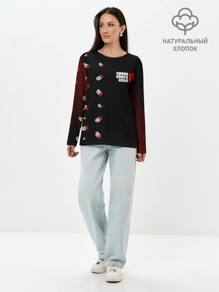 Лонгслив женский. Хлопок / ГТА 6 - Соты