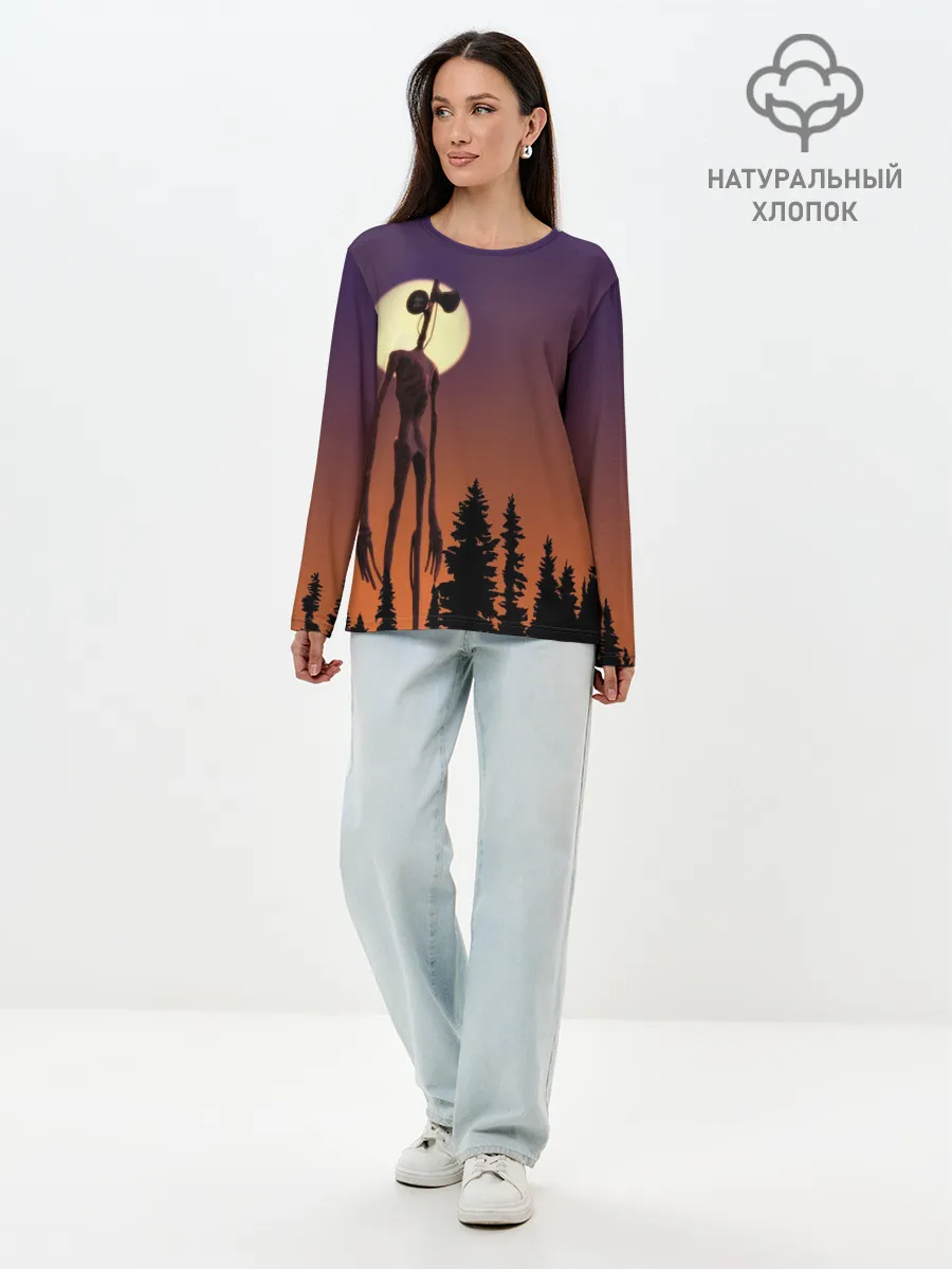 Лонгслив женский. Хлопок / Gradient Forest Siren Head