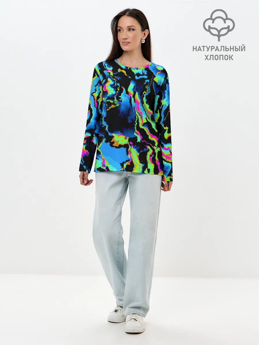 Лонгслив женский. Хлопок / Странное дерево