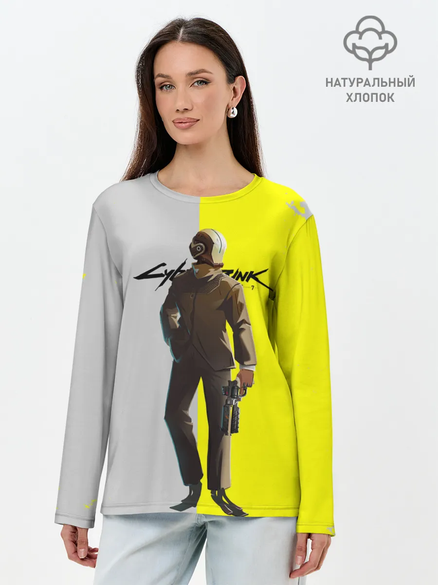 Лонгслив женский. Хлопок / CYBERPUNK 2077 | КИБЕРПАНК