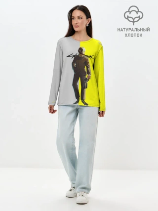 Лонгслив женский. Хлопок / CYBERPUNK 2077 | КИБЕРПАНК