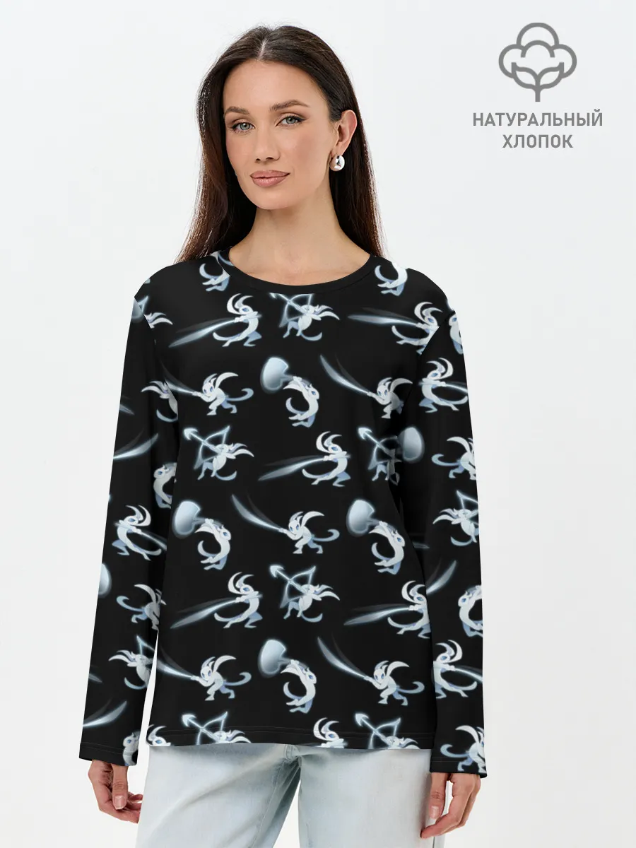 Лонгслив женский. Хлопок / Ори с оружием