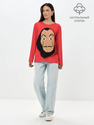 Лонгслив женский. Хлопок / Бумажный дом | La Casa de Papel