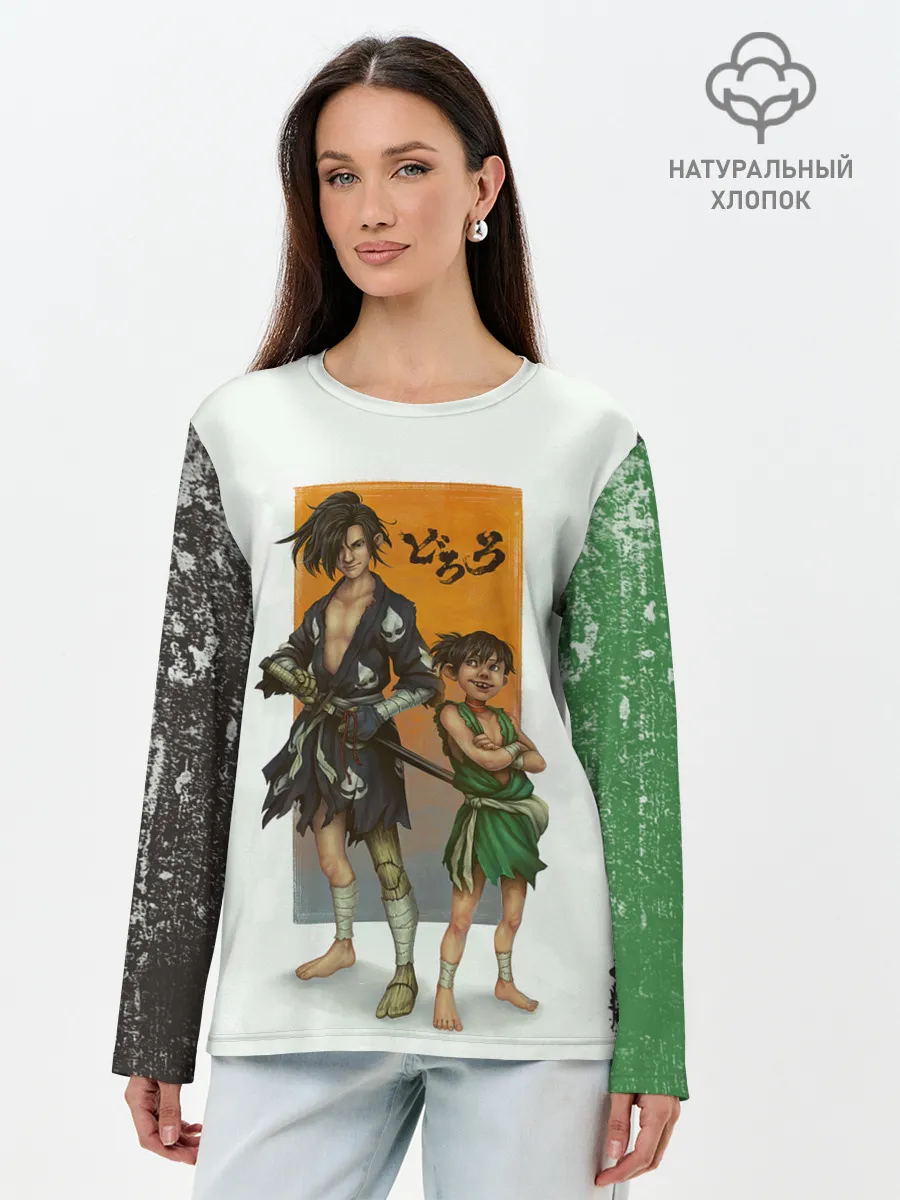 Лонгслив женский. Хлопок / Хяккимару и Такебо | Дороро