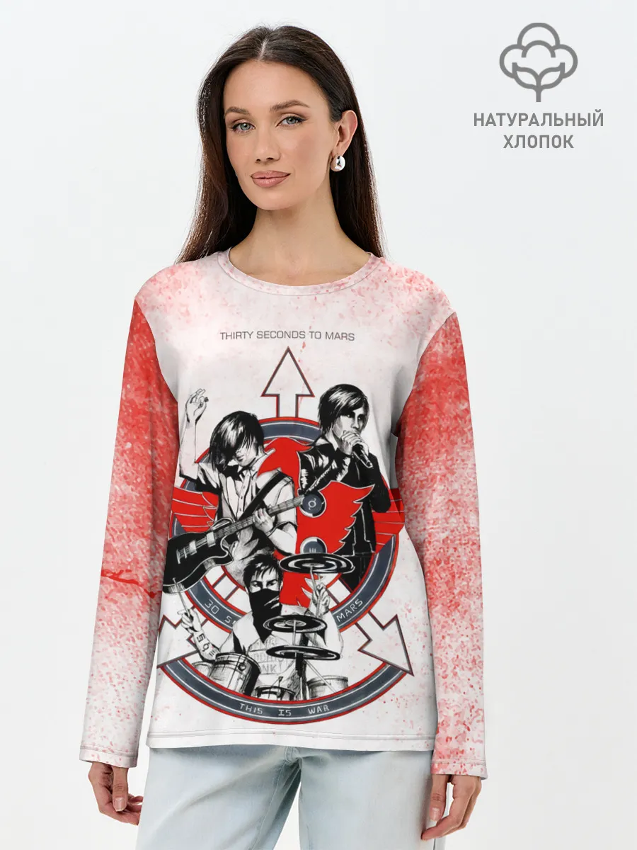Лонгслив женский. Хлопок / Thirty Seconds to Mars арт группы