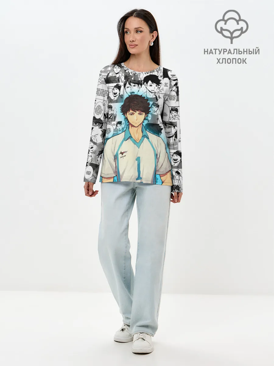 Лонгслив женский. Хлопок / ТООРУ ОЙКАВА / OIKAWA TORU