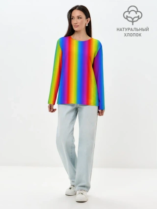 Лонгслив женский. Хлопок / Color gradient