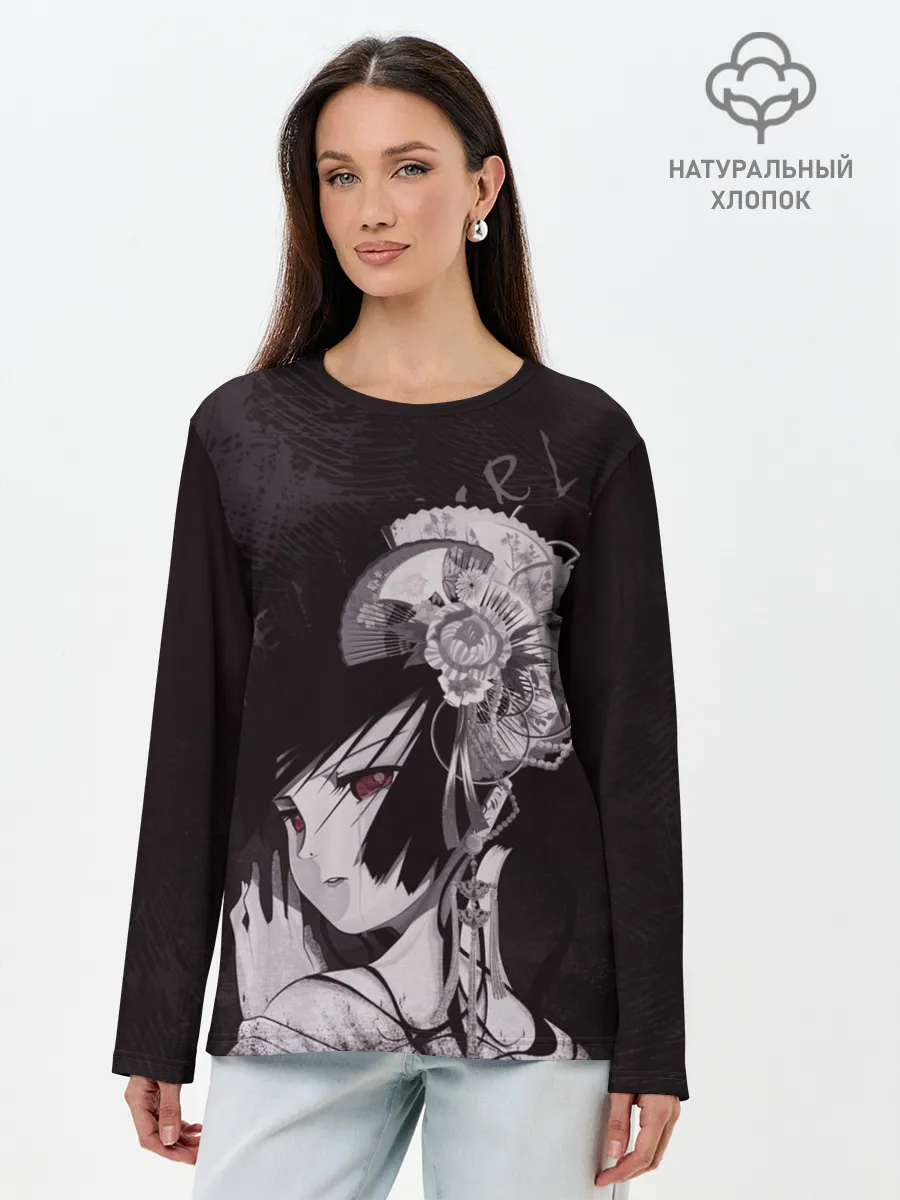Лонгслив женский. Хлопок / Адская девочка Энма Ай