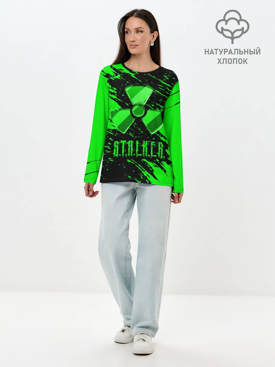 Лонгслив женский. Хлопок / S.T.A.L.K.E.R. NEON | СТАЛКЕР