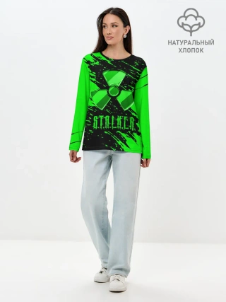 Лонгслив женский. Хлопок / S.T.A.L.K.E.R. NEON | СТАЛКЕР
