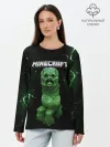 Лонгслив женский. Хлопок / CREEPER 3D | MINECRAFT 3D