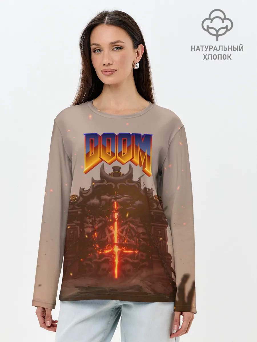 Лонгслив женский. Хлопок / DOOM | ДУМ