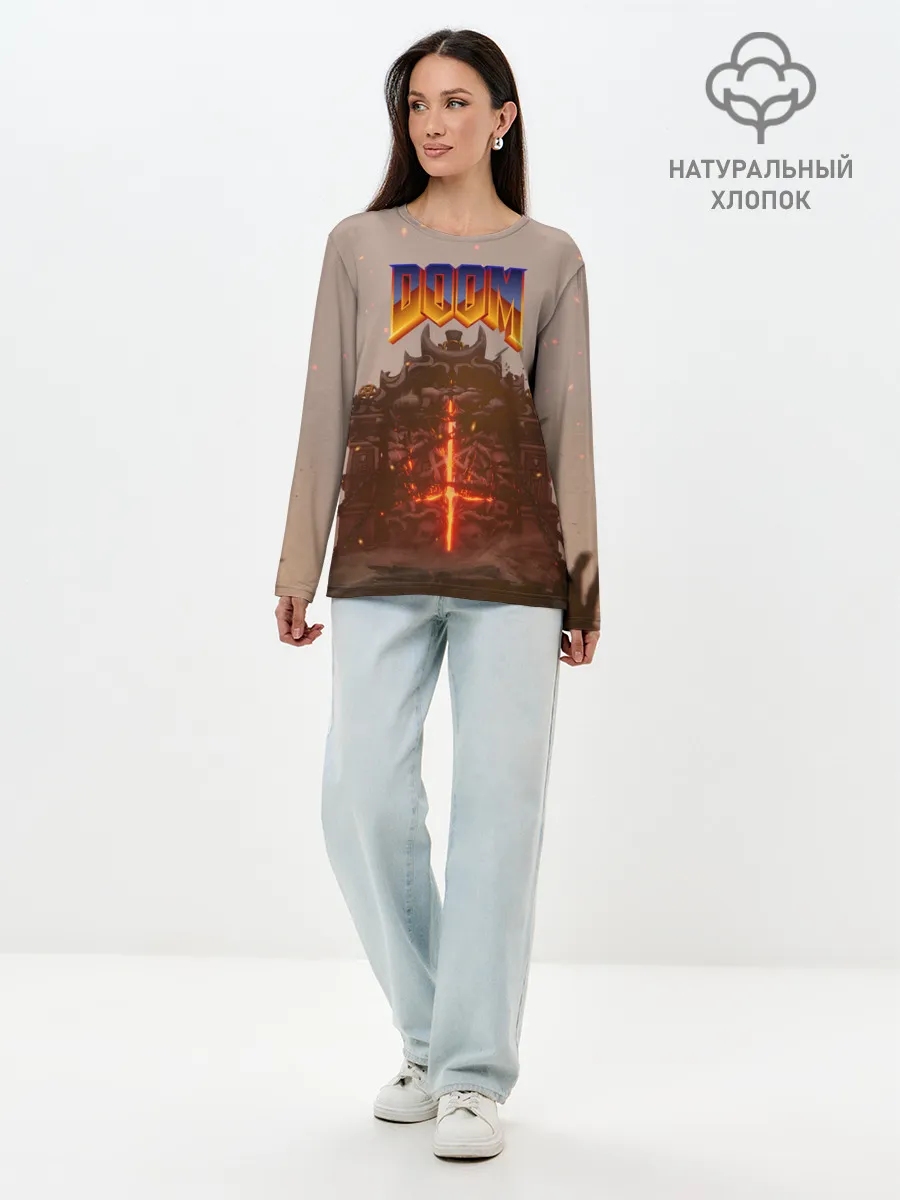 Лонгслив женский. Хлопок / DOOM | ДУМ