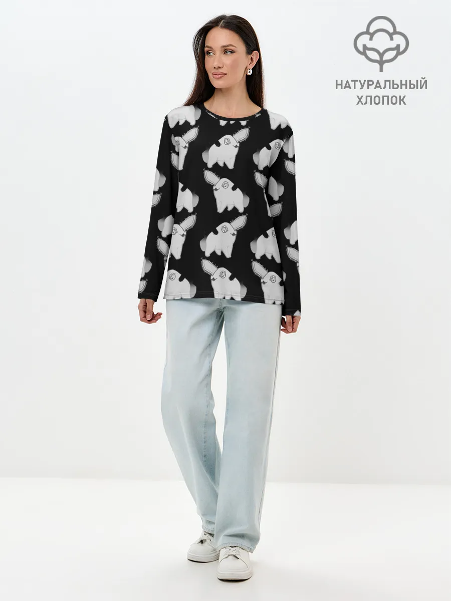 Лонгслив женский. Хлопок / Почитта в стиле manga