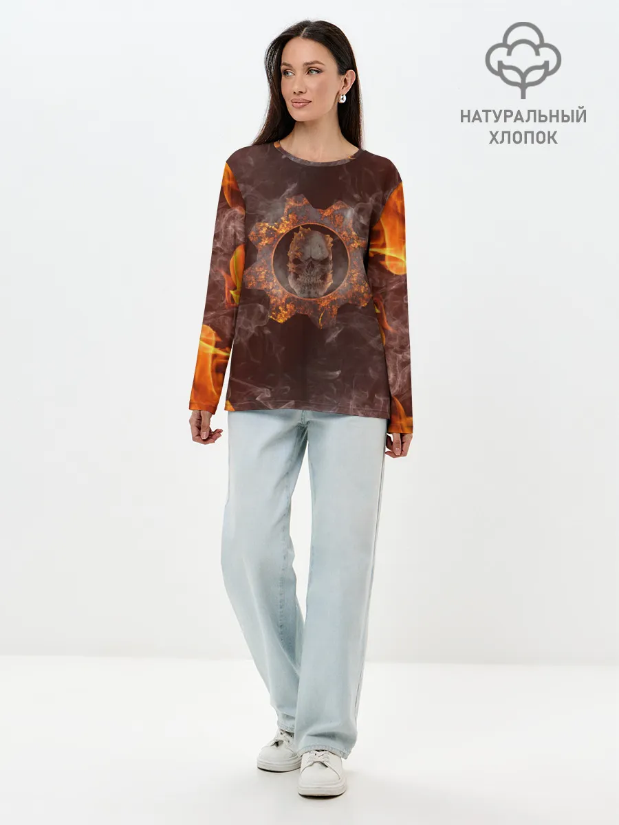 Лонгслив женский. Хлопок / ШЕСТЕРНЯ | GEARS OF WAR