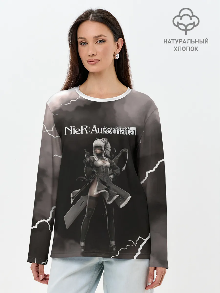 Лонгслив женский. Хлопок / 2B | Nier Automata