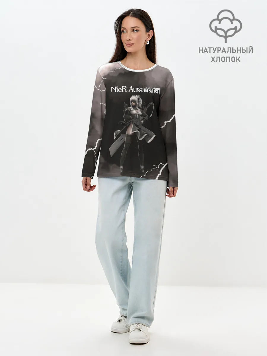 Лонгслив женский. Хлопок / 2B | Nier Automata