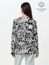 Лонгслив женский. Хлопок / Graffiti white on black