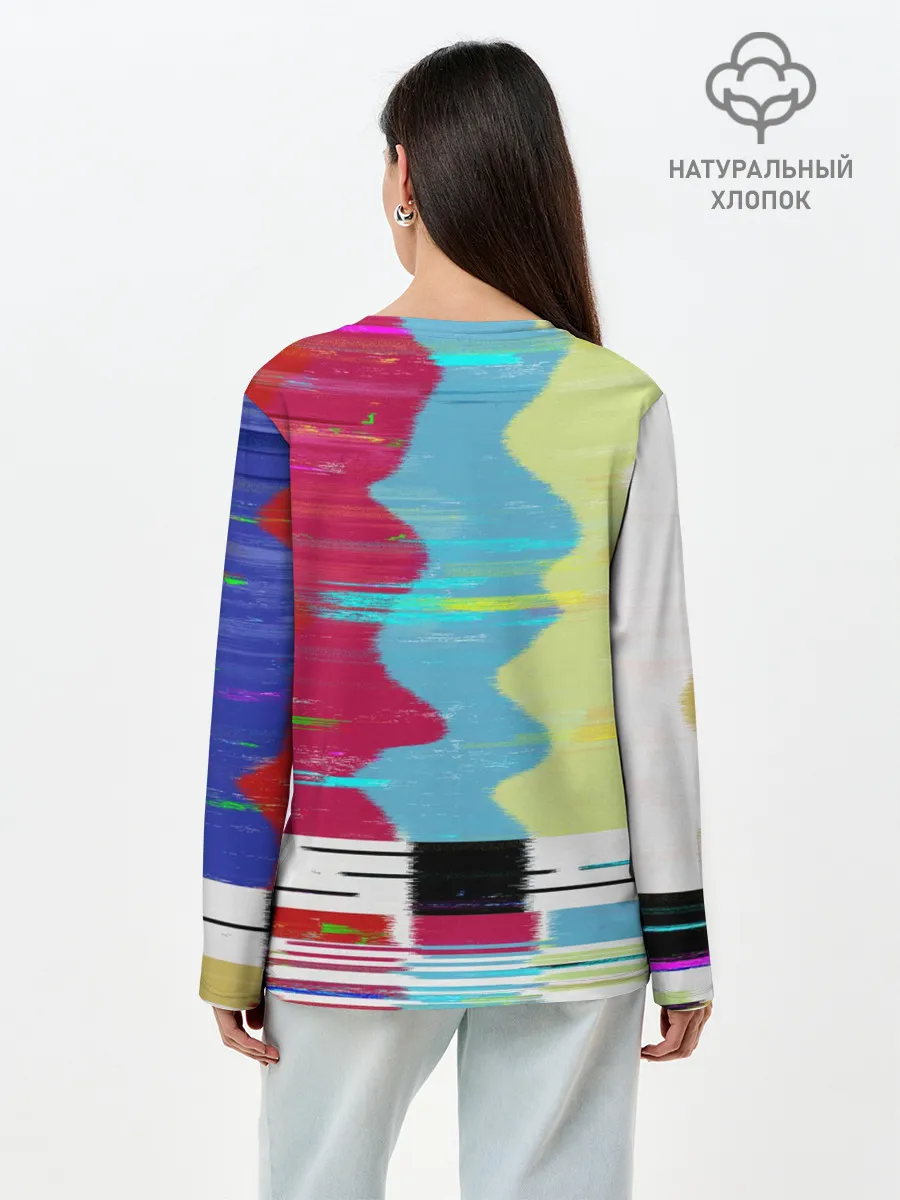 Лонгслив женский. Хлопок / TV glitch