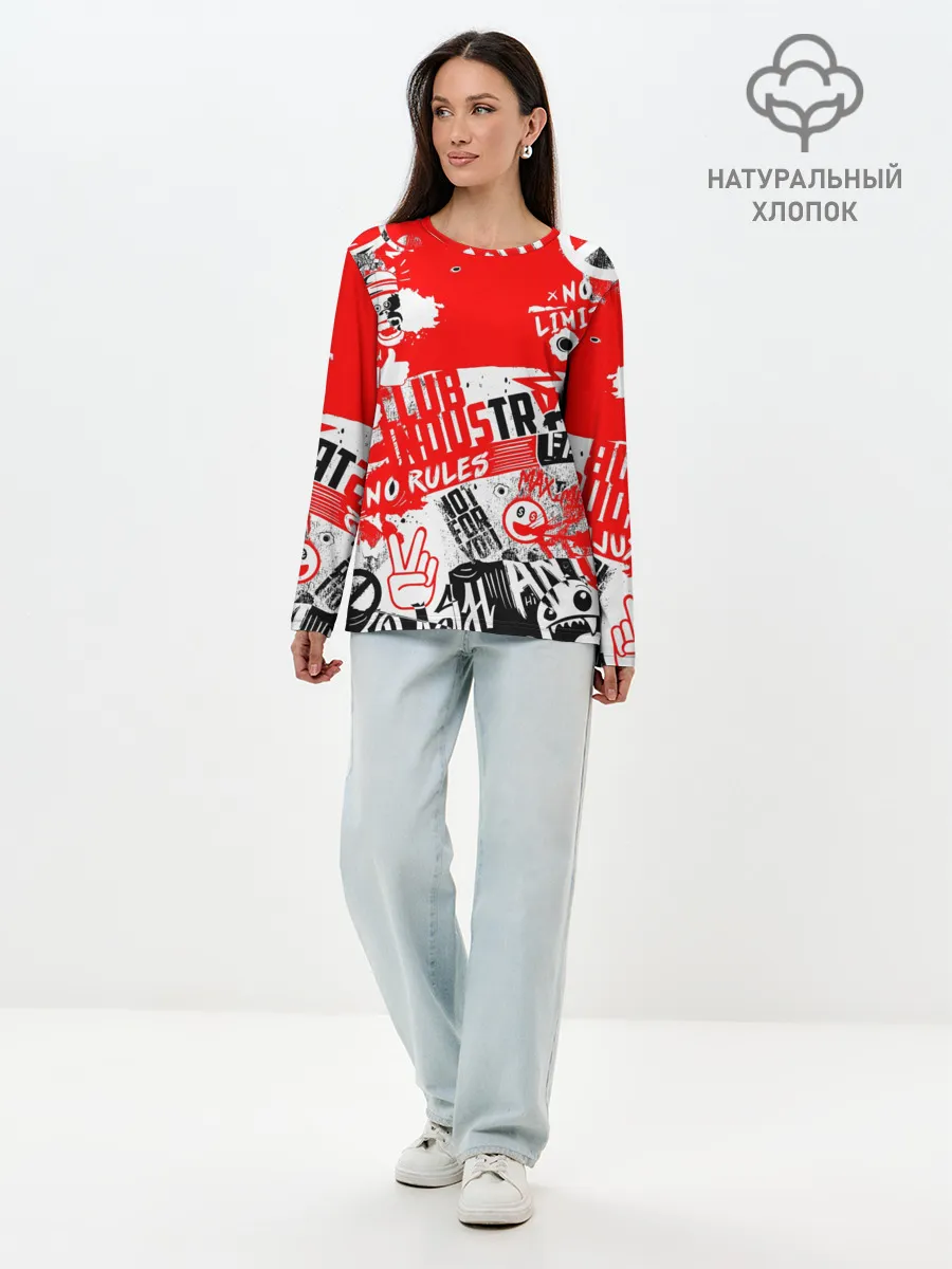 Лонгслив женский. Хлопок / Crazy