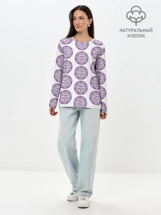 Лонгслив женский. Хлопок / Пентаграмма Весы