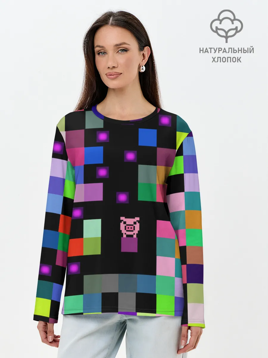 Лонгслив женский. Хлопок / Arcade Pig