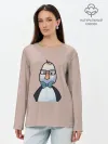Лонгслив женский. Хлопок / Умная птица