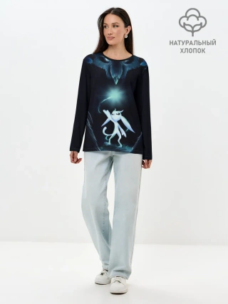 Лонгслив женский. Хлопок / Дух-хранитель Ори