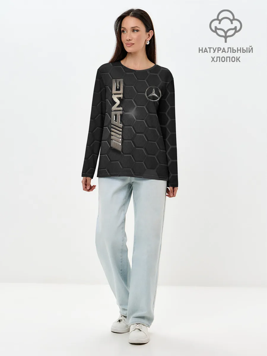 Лонгслив женский. Хлопок / MERCEDES LOGO BRONZE
