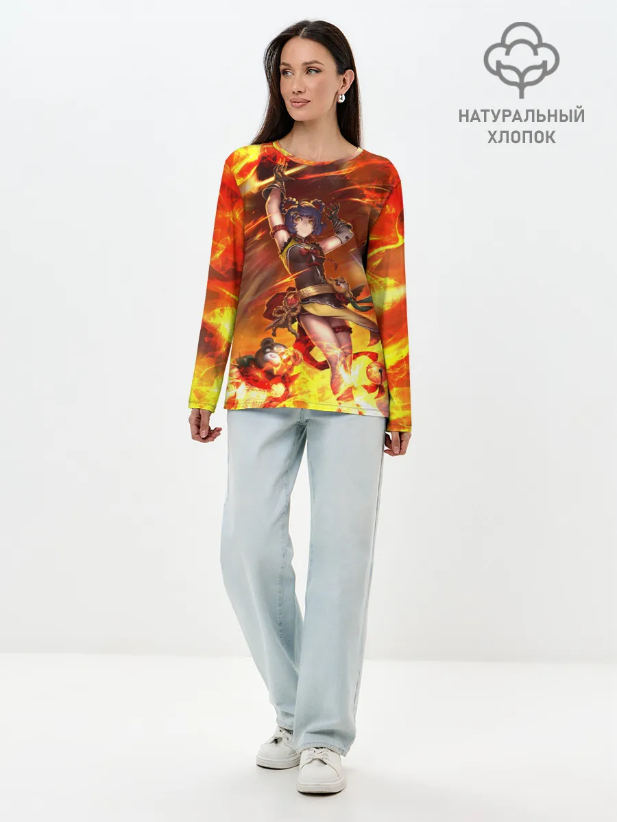 Лонгслив женский. Хлопок / Сян Лин | Genshin Impact