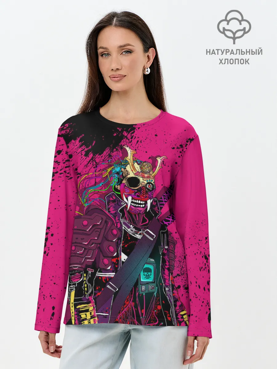 Лонгслив женский. Хлопок / CYBERPUNK 2077 | DEMON