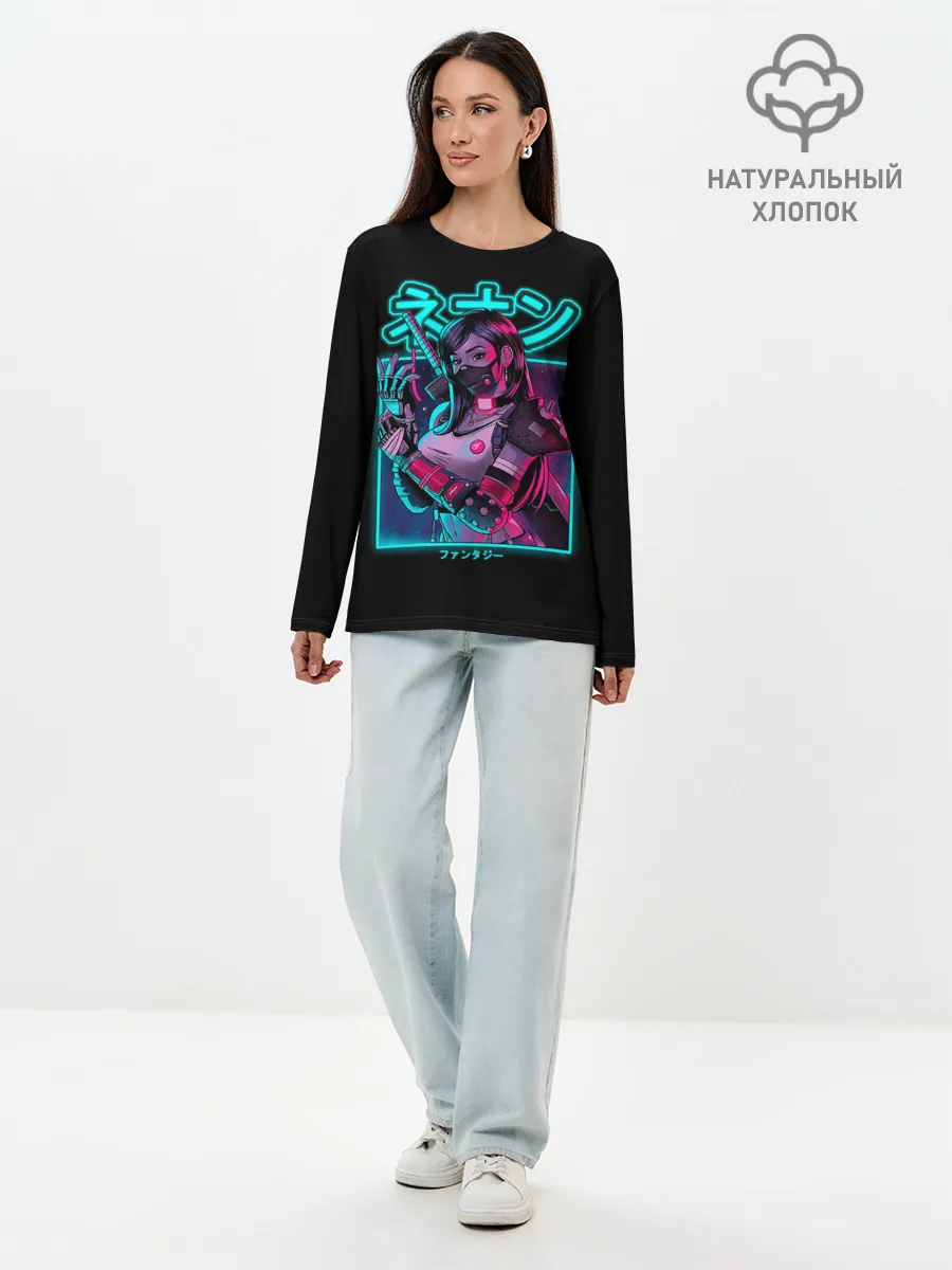 Лонгслив женский. Хлопок / Neon girl