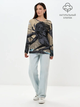 Лонгслив женский. Хлопок / Мерико Чан