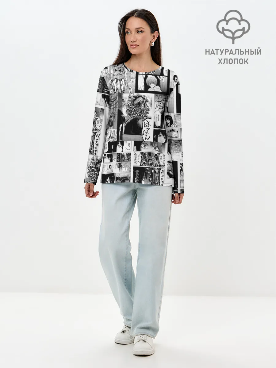 Лонгслив женский. Хлопок / Девочка, которая видит это