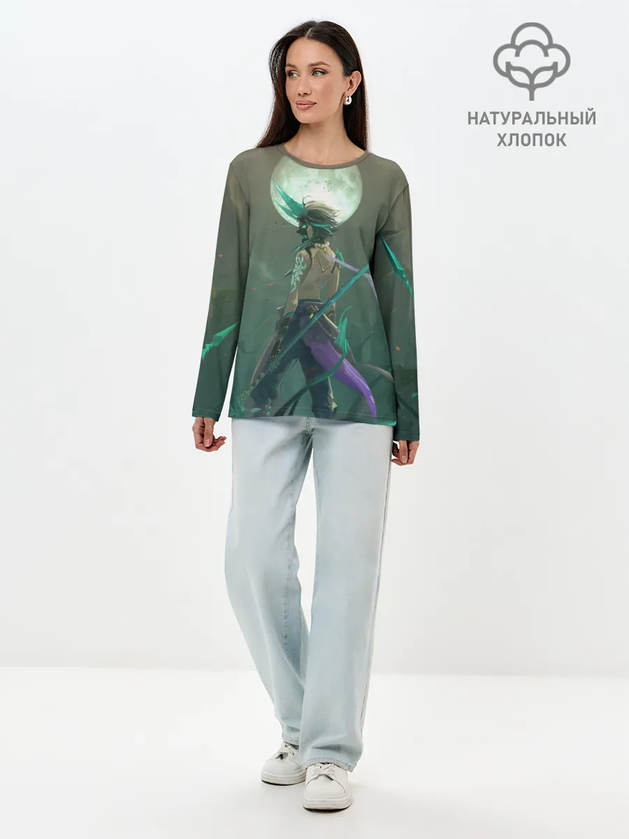 Лонгслив женский. Хлопок / XIAO | СЯО | ПОЛНОЛУНИЕ