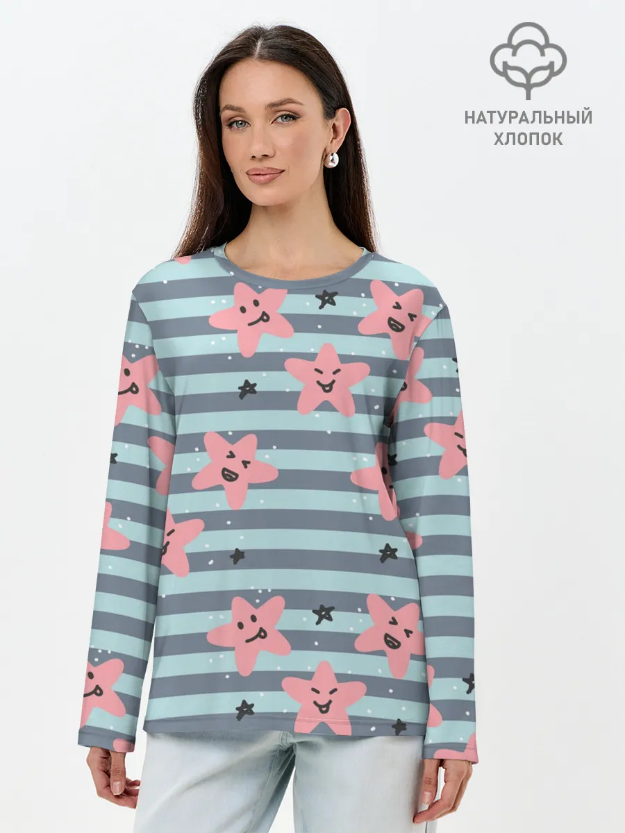 Лонгслив женский. Хлопок / Smiling Stars