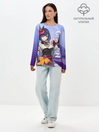 Лонгслив женский. Хлопок / Genshin Impact, Сара