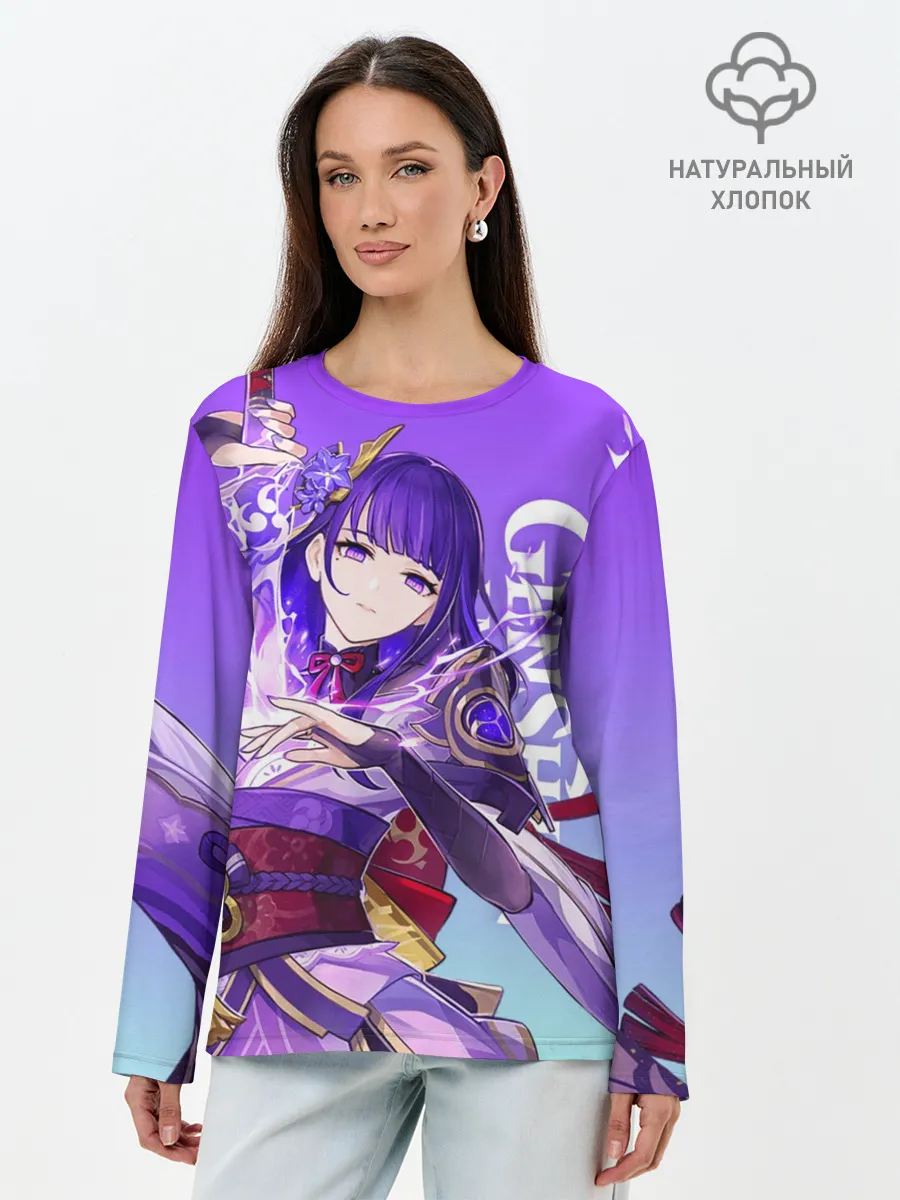 Лонгслив женский. Хлопок / Genshin Impact, Сёгун Райдэн