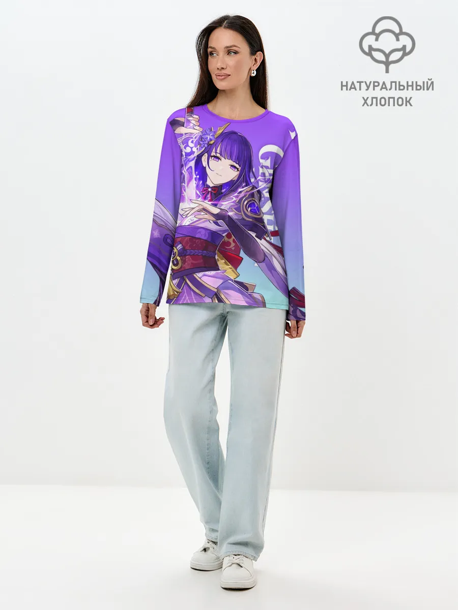 Лонгслив женский. Хлопок / Genshin Impact, Сёгун Райдэн