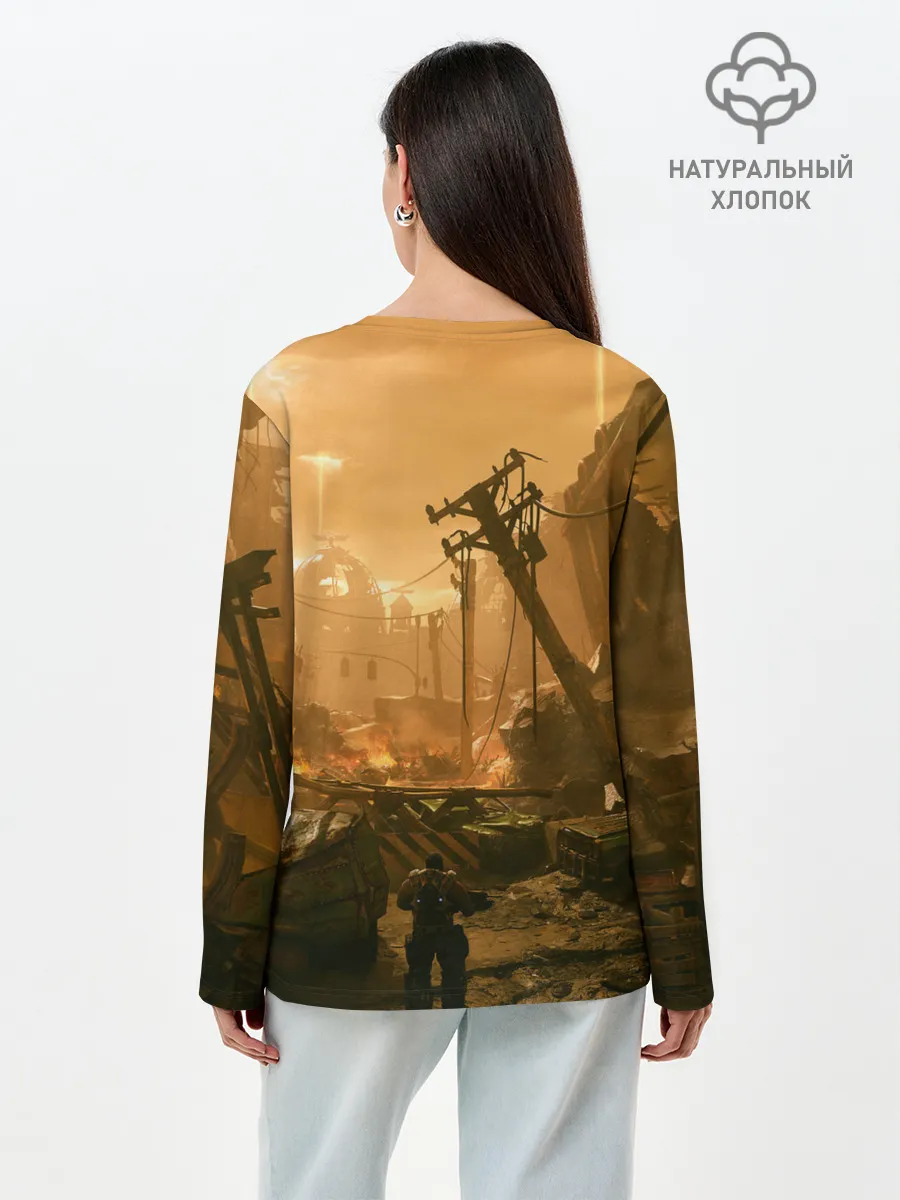 Лонгслив женский. Хлопок / GEARS OF WAR | ШЕСТЕРЕНКИ