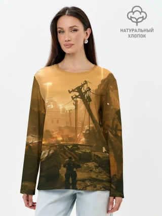 Лонгслив женский. Хлопок / GEARS OF WAR | ШЕСТЕРЕНКИ