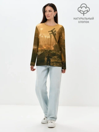 Лонгслив женский. Хлопок / GEARS OF WAR | ШЕСТЕРЕНКИ