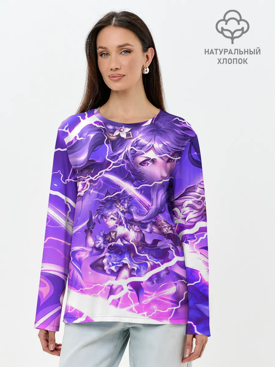 Лонгслив женский. Хлопок / Баал | Genshin Impact | Геншин Импакт