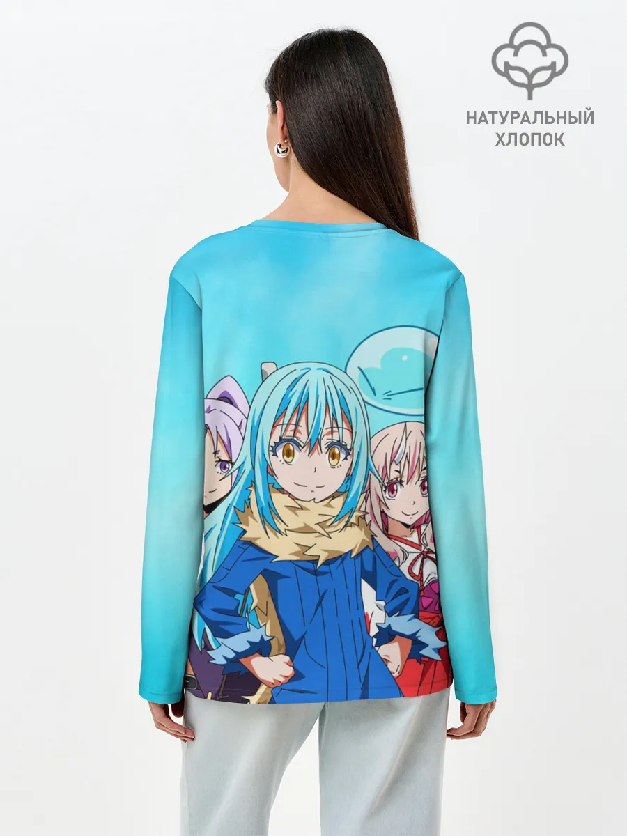 Лонгслив женский. Хлопок / TenSura, Румиру, Шуна и Шион