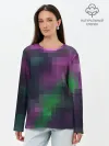 Лонгслив женский. Хлопок / Разноцветный геометрический уз