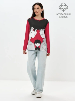 Лонгслив женский. Хлопок / Mob psycho 100 | Моб Психо 100
