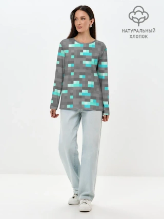 Лонгслив женский. Хлопок / Алмазы