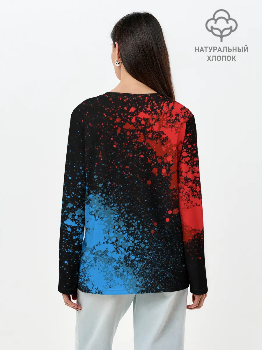 Лонгслив женский. Хлопок / Geometry Dash