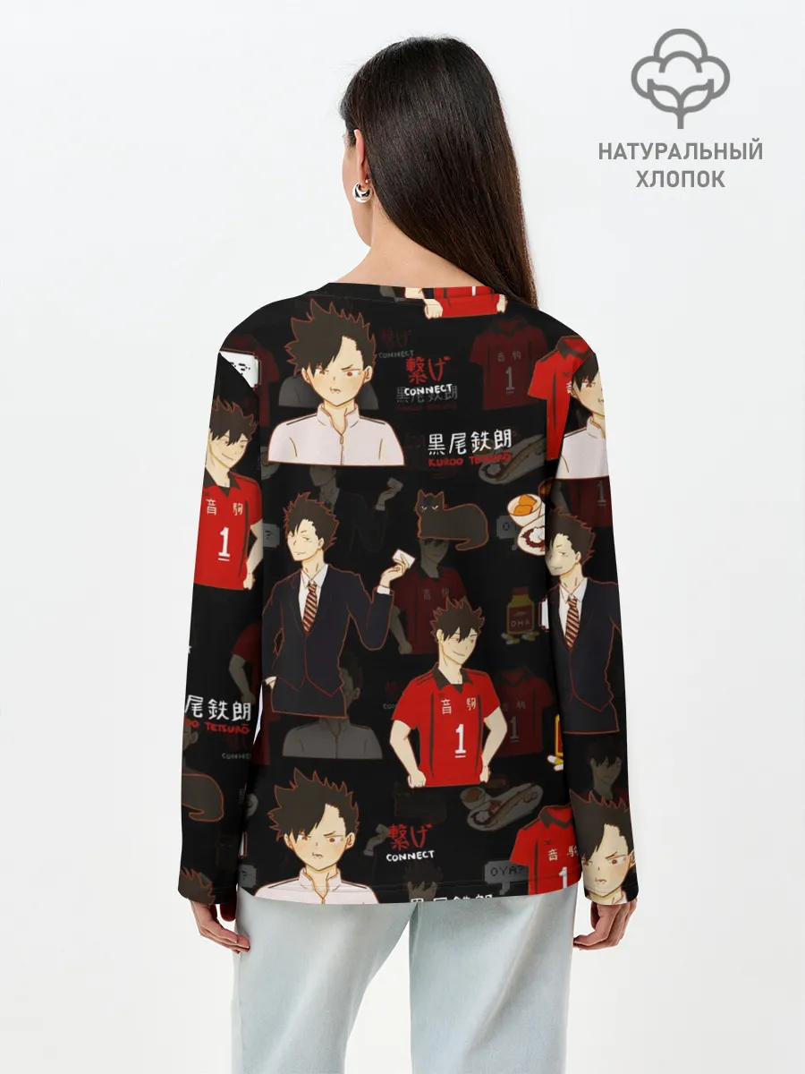 Лонгслив женский. Хлопок / КУРОО ТЕЦУРО / TETSURO