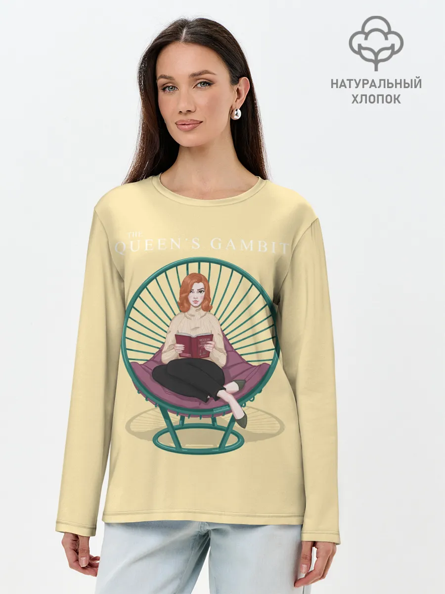 Лонгслив женский. Хлопок / Королева на троне